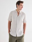 Gasoline Linen Short Sleeve Shirt, Natural product photo View 05 S