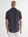 Gasoline Linen Short Sleeve Shirt, Graphite product photo View 02 S