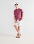 Gasoline Linen Short Sleeve Shirt, Cherry product photo View 03 S