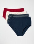 Lyric Hearts & Stripes Full Brief, 4-Pack, Blue, Beige & Red product photo