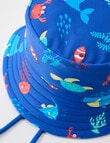 Teeny Weeny Whale Reversible Swim Bucket Hat, Blue product photo View 02 S