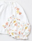 Little Bundle Flower Cheese Cloth Top & Bloomers Set, 2-Piece, White product photo View 02 S