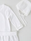 Little Bundle Pointelle Top, Pants & Hat Set, 3-Piece, Vanilla product photo View 03 S