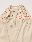 Little Bundle Lady Bug Bodysuit, Top & Pants Set, 3-Piece, Light Taupe product photo View 02 S