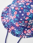 Teeny Weeny Ditsy Floral Reversible Swim Bucket Hat, Navy product photo View 02 S