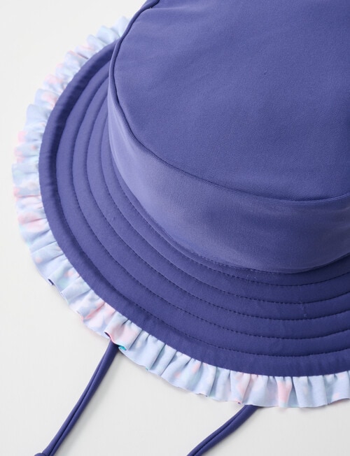 Teeny Weeny Ditsy Floral Reversible Swim Bucket Hat, Navy product photo View 04 L