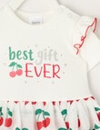 Teeny Weeny Christmas Novelty Best Gift Ever Tutu Bodysuit Dress, White product photo View 02 S