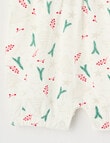 Teeny Weeny Christmas Novelty Mistletoe Romper, White product photo View 03 S