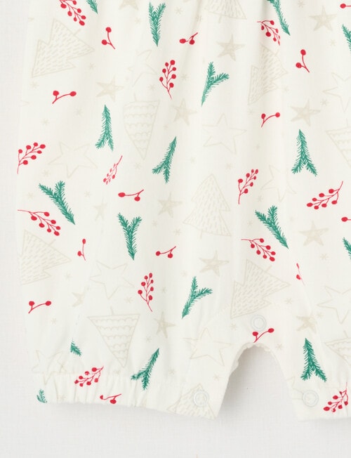Teeny Weeny Christmas Novelty Mistletoe Romper, White product photo View 03 L