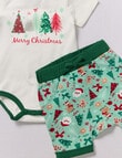 Teeny Weeny Christmas Novelty Baby's First Christmas, 3-Piece Set, White & Green product photo View 02 S