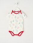 Teeny Weeny Christmas Novelty Xmas Trees Short-Sleeve Bodysuit, White product photo