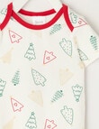 Teeny Weeny Christmas Novelty Xmas Trees Short-Sleeve Bodysuit, White product photo View 02 S