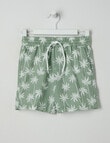 Mac & Ellie All Over Print Palm Woven Shorts, Khaki product photo