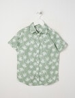 Mac & Ellie Palm All Over Print Short Sleeve Shirt, Khaki product photo