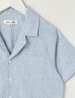 Mac & Ellie Linen Blend Short Sleeve Shirt, Blue product photo View 02 S