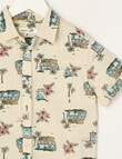Mac & Ellie All Over Print Car Short Sleeve Shirt, Stone product photo View 02 S