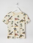 Mac & Ellie All Over Print Dino Short Sleeve Tee, Beige product photo