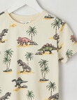 Mac & Ellie All Over Print Dino Short Sleeve Tee, Beige product photo View 02 S