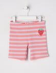 Mac & Ellie Stripe Rib Bike Short, Strawberry product photo