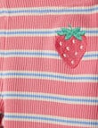 Mac & Ellie Stripe Rib Bike Short, Strawberry product photo View 02 S