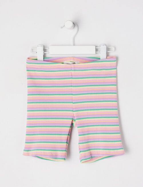 Mac & Ellie Stripe Rib Bike Short, Rainbow product photo