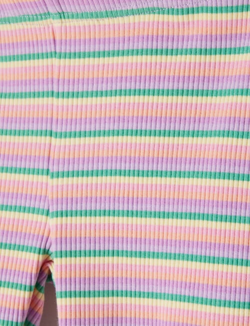 Mac & Ellie Stripe Rib Bike Short, Rainbow product photo View 02 L