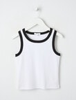 Switch Emma Rib Singlet, White & Black product photo