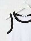 Switch Emma Rib Singlet, White & Black product photo View 02 S