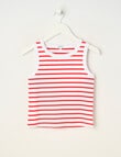 Switch Emma Stripe Rib Singlet, Red & White product photo