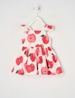 Teeny Weeny Linen-Blend Apple Dress, Red product photo