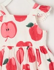 Teeny Weeny Linen-Blend Apple Dress, Red product photo View 03 S