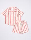 Teeny Weeny Cheese Cloth Shirt & Shorts, 2-Piece Set, Red product photo