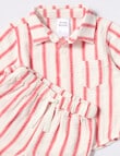 Teeny Weeny Cheese Cloth Shirt & Shorts, 2-Piece Set, Red product photo View 02 S