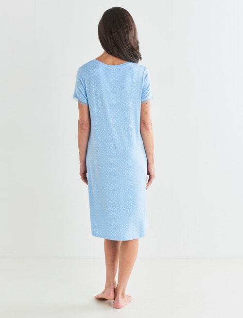 Ruby & Bloom Spot V-Neck Nightie, 10-26, Light Blue product photo View 02 L