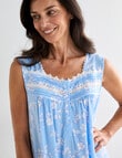 Ruby & Bloom Iris Print Lace Trim Nightie, 10-26, Light Blue product photo