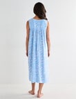 Ruby & Bloom Iris Print Lace Trim Nightie, 10-26, Light Blue product photo View 02 S
