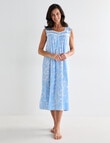 Ruby & Bloom Iris Print Lace Trim Nightie, 10-26, Light Blue product photo View 03 S
