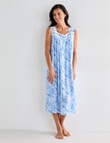 Ruby & Bloom Rose Lace Trim Nightie, 10-26, Blue product photo View 03 S