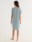 Whistle Sleep Short Sleeve V-Neck Nightie, 10-26, Soft Mint Print product photo View 02 S