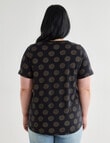 Studio Curve Organic Cotton Foil Spot Scoop Neck Tee, Black product photo View 02 S