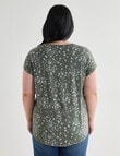 Studio Curve Boxy Tee with Foil Animal, Olive product photo View 02 S