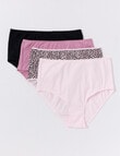 Lyric Full Brief, 4-Pack, Pink, Black & Animal Print product photo