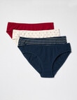 Lyric Hearts & Stripes Bikini Brief, 4-Pack, Blue, Beige & Red product photo