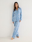 Whistle Sleep Classic Long Sleeve PJ Set, Blue Print product photo View 03 S