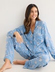 Whistle Sleep Classic Long Sleeve PJ Set, Blue Print product photo View 06 S