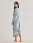Whistle Sleep Contrast Trim Robe, 10-26, Soft Mint Print product photo View 02 S