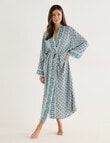 Whistle Sleep Contrast Trim Robe, 10-26, Soft Mint Print product photo View 03 S