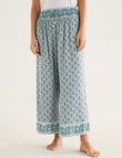 Whistle Sleep Contrast Trim Crop Pants, Soft Mint Print product photo View 04 S