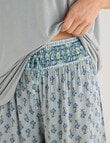 Whistle Sleep Contrast Trim Crop Pants, Soft Mint Print product photo View 05 S
