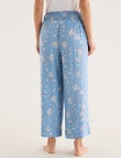 Whistle Sleep Contrast Trim Crop Pants, Blue Print product photo View 02 S